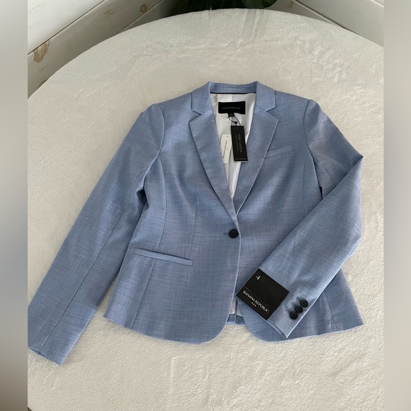 Banana Republic Factory Size 4 Baby Blue Washable Blazer NWT - Picture 4 of 17